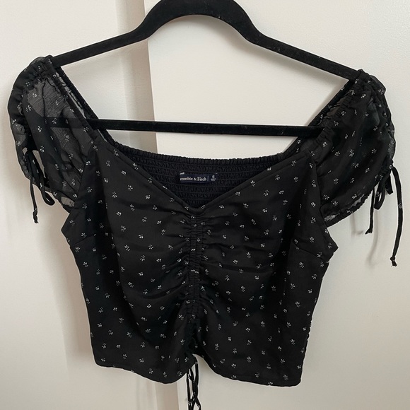 Abercrombie & Fitch Crop Top Tie Sleeve - Picture 1 of 5